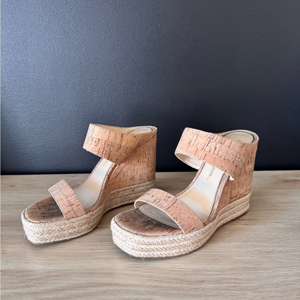 Jessica Simpson Cork-Tone Espadrille Wedge Sandals | 7